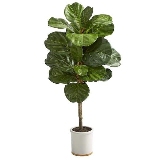 3.5ft. Fiddle Leaf Tree in White Ceramic Planter